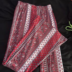 Red Paisley Stripe Lounge Pants